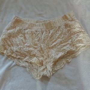 Ivory lace shorts
